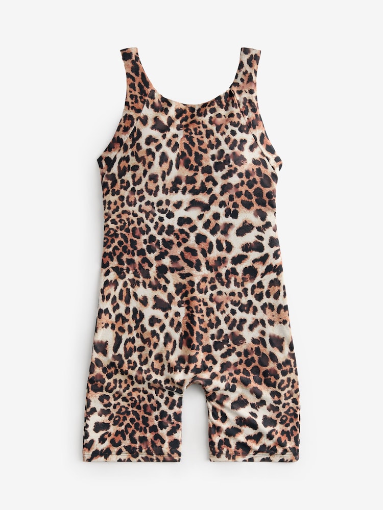 Leopard Tummy Control Unitard Swimsuit - Image 6 of 8