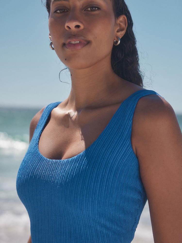 Blue Rib Dd+ Wired Scoop Neck Tummy Control Swimsuit - Image 8 of 13