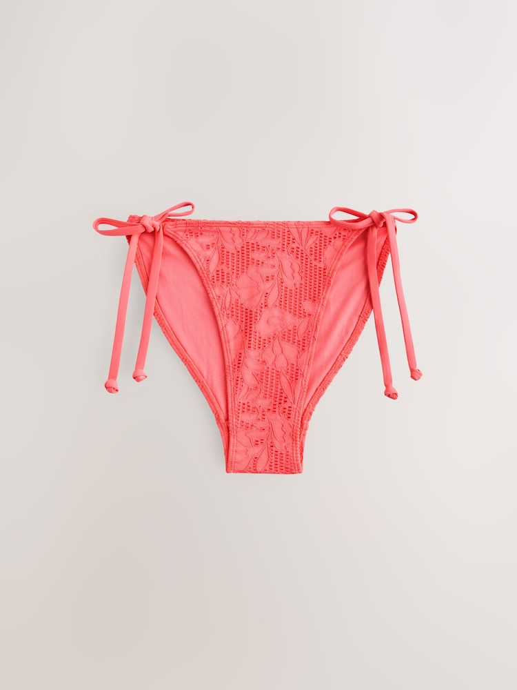 Dentelle rose corail - Bas de bikini - Image 6 of 8