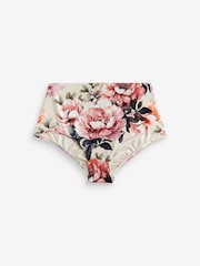 Neutre/blush fleuri - Bas de bikini taille haute - Image 6 of 9