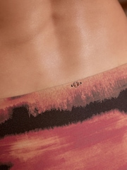 Braun/Schwarz, Batik - Bikinihose mit hohem Beinausschnitt - Image 5 of 6