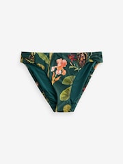Floral vert - Bas de bikini haut à côtés froncés - Image 6 of 7