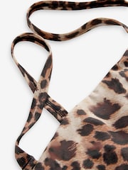 Brown Leopard DD+ Non Pad Minimise Bandeau Bikini Top - Image 8 of 9