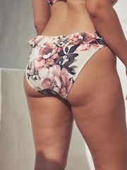 à volants Neutre/blush Floral - Bas de bikini taille haute - Image 3 of 7