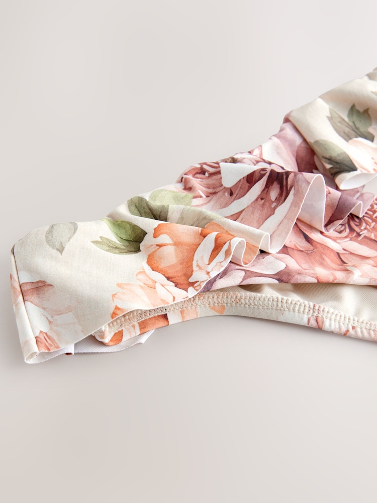 à volants Neutre/blush Floral - Bas de bikini taille haute - Image 7 of 7
