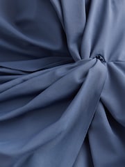 Steel Blue One Shoulder Twist Tummy Control Swimsuit - Image 7 of 8
