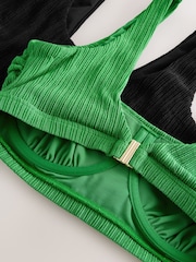 Zwart/groen - DD+ Rib Crop Bikini Tops 2 Pack - Image 10 of 11