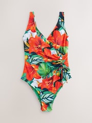 Red Tropical/Blue Tummy Control Wrap Swimsuits 2 Pack - Image 5 of 8