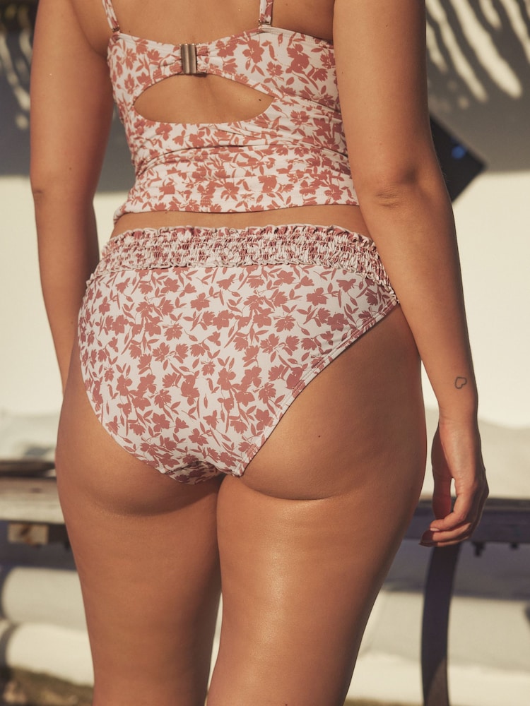 Motif floral rose/crème - Bas de bikini - Image 4 of 8