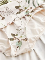 Cream/Green Palm Shaping Tummy Control Skirted Swim Dress - Image 9 of 9