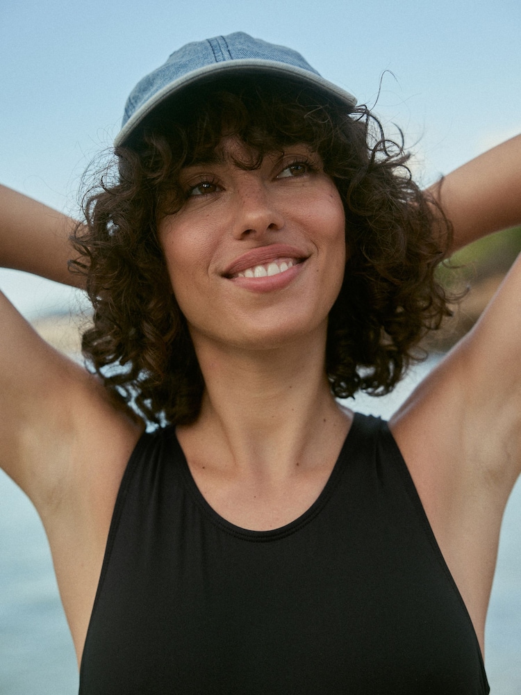 Black High Neck Period Swimsuit - Image 7 of 10