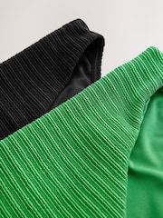 Schwarz & Grün - Gerippte Bikinihose mit hohem Beinausschnitt, 2er-Pack - Bild 4 von 5