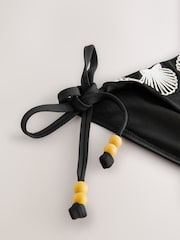 Noir/Crème - Bas de Bikini à palmier brodé sur le côté - Image 7 of 8