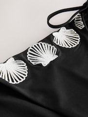 Noir/Crème - Bas de Bikini à palmier brodé sur le côté - Image 8 of 8