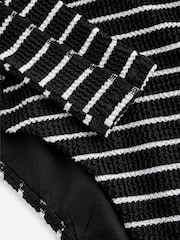 Black/White Stripe Long Sleeve Rash Swimsuit - Image 9 of 9