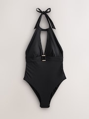 Black Black High Neck Keyhole Swimsuit - Image 8 of 10