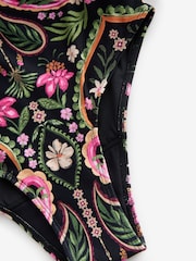 Black/Pink Paisley Tummy Control Period Scoop Swimsuit - Image 9 of 9