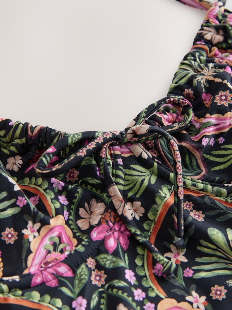 Noir/Rose Motif paisley - Haut de tankini non rembourré à armatures - Image 10 of 10