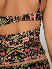 Noir/Rose Motif paisley - Haut de tankini non rembourré à armatures - Image 6 of 10