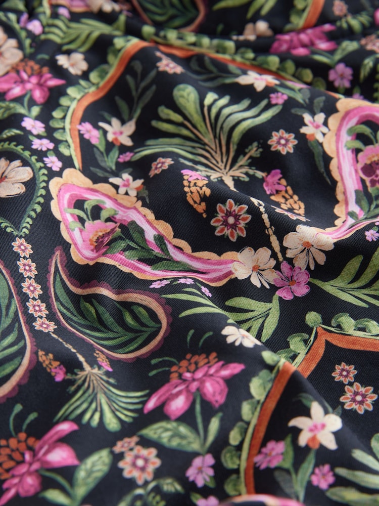 Noir/Rose Motif paisley - Haut de tankini non rembourré à armatures - Image 8 of 10