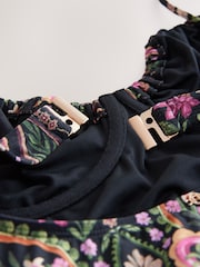 Noir/Rose Motif paisley - Haut de tankini non rembourré à armatures - Image 9 of 10
