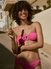 Rose froissé - Haut Bikini bandeau en métal - Image 2 of 9