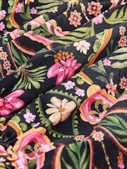Diseño de cachemira en negro/rosa - Shaping Tummy Control Bandeau Swimsuit - Imagen 7 de 9