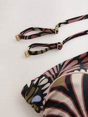 Pink/Green Art Deco Paisley Bandeau Tummy Control Swimsuit - Image 7 of 9