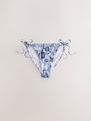 Blauw met schelp - Bikinibroekje met gestrikte zijkant - Image 7 of 9