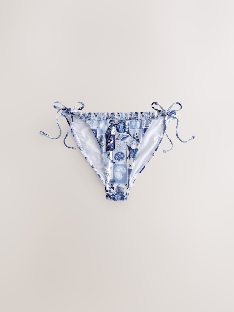 Blauw met schelp - Bikinibroekje met gestrikte zijkant - Image 7 of 9