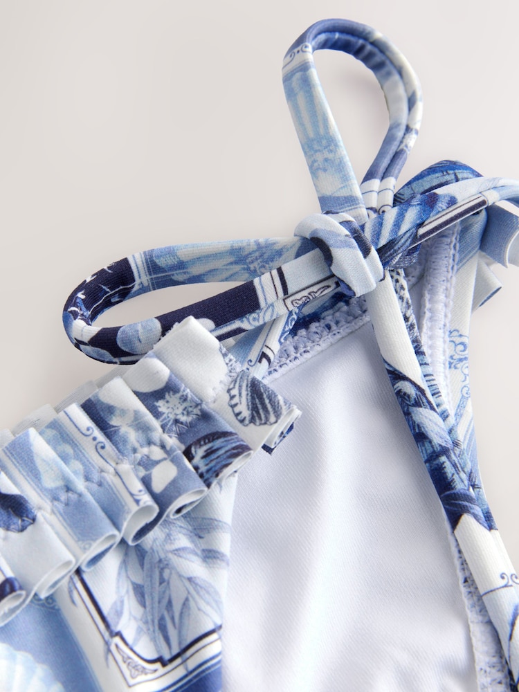 Blauw met schelp - Bikinibroekje met gestrikte zijkant - Image 9 of 9