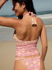 Cream/Rose à motif paisley - Haut de tankini à dos nu - Image 2 of 8