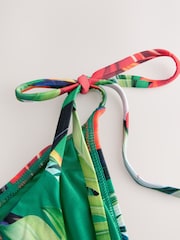 Red/Green Tropical Tie Side Bikini Bottoms - Image 8 of 8