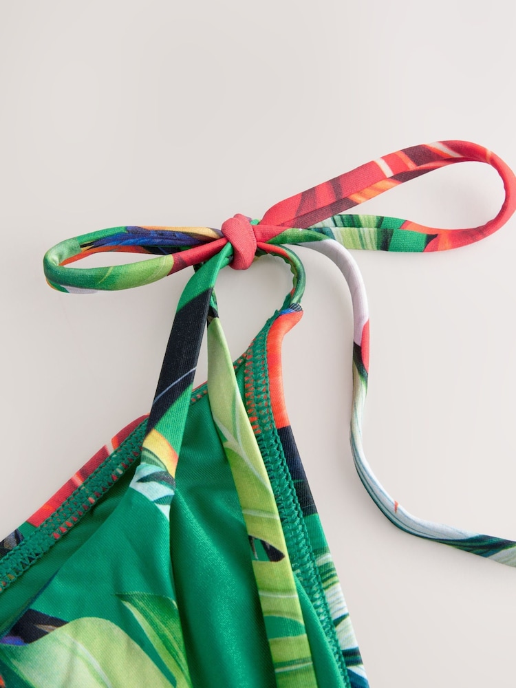 Red/Green Tropical Tie Side Bikini Bottoms - Image 8 of 8