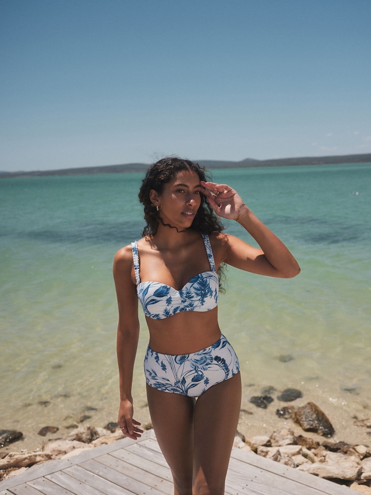 Floral blanc/bleu - Bas de bikini Imprimé - Image 2 de 8