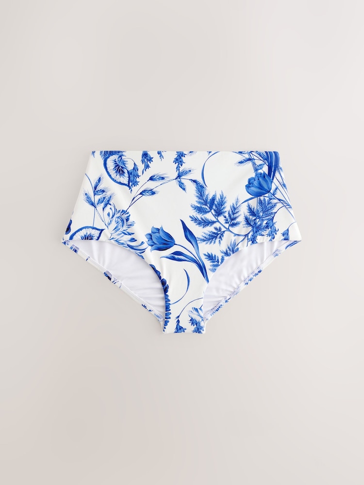 Wit/blauw gebloemd - Bikini broekje met print - Image 6 of 8