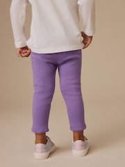 Bright Purple Cosy Fleece Lined Leggings (3mths-7yrs) - Image 2 of 6
