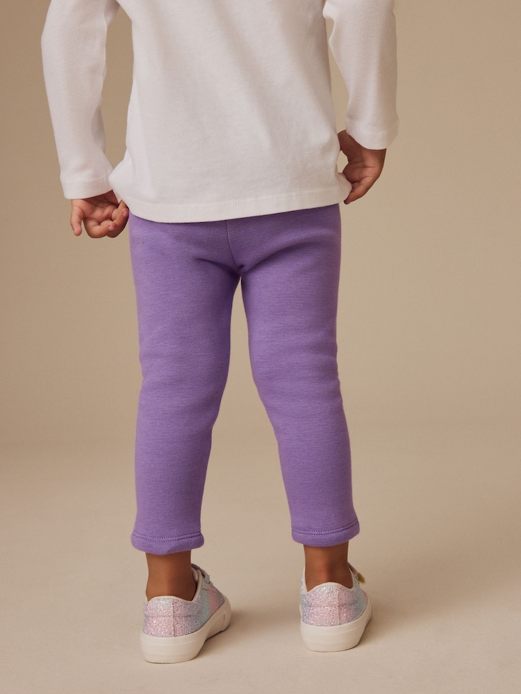 Bright Purple Cosy Fleece Lined Leggings (3mths-7yrs) - Image 2 of 6