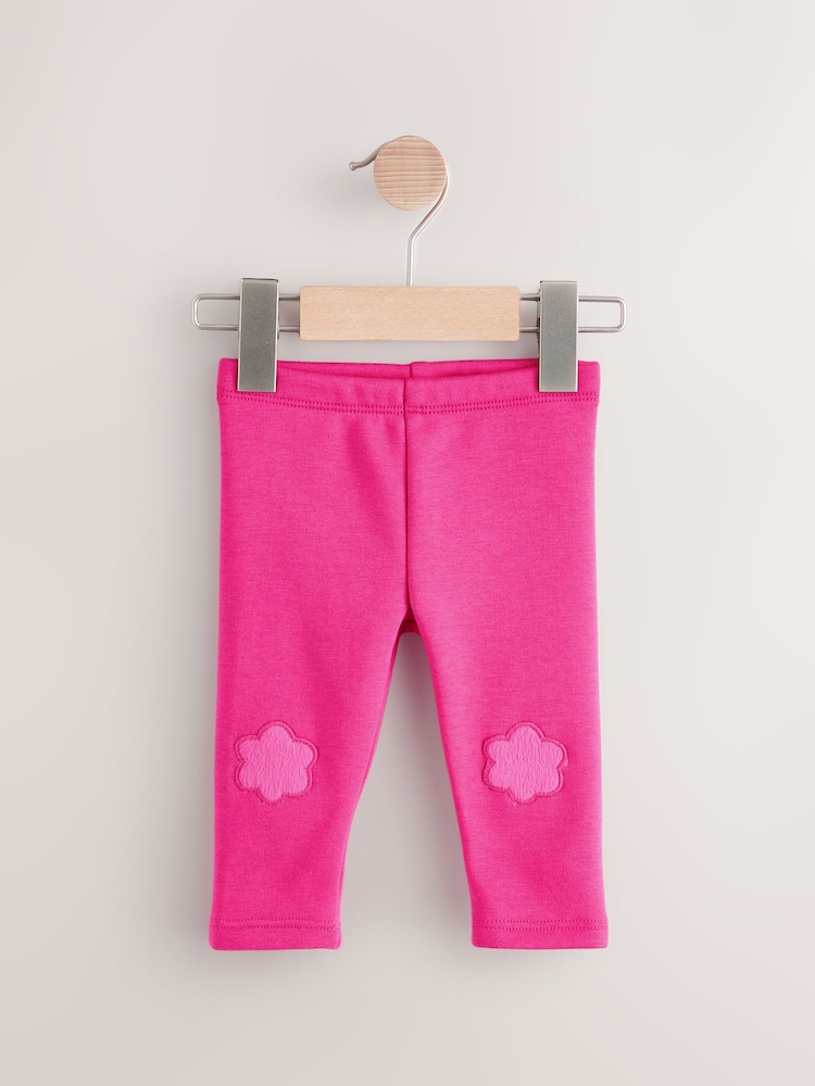 Vaaleanpunainen Kukka - Mukava fleecevuorattu leggingsit (3kk -7v) - Kuva 1 / 4