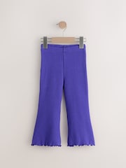 Purple Ribbed Textured Flare Leggings (3mths-7yrs) - Image 4 of 7