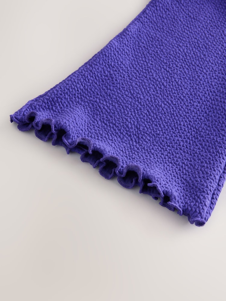 Purple Ribbed Textured Flare Leggings (3mths-7yrs) - Image 7 of 7
