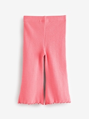 Pink Ribbed Textured Flare Leggings (3mths-7yrs) - Image 5 of 7