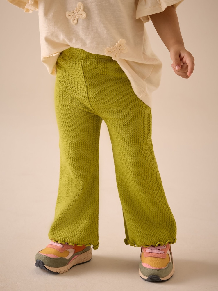 Green Ribbed Textured Flare Leggings (3mths-7yrs) - Image 1 of 7