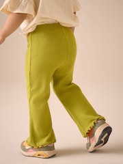 Green Ribbed Textured Flare Leggings (3mths-7yrs) - Image 3 of 7