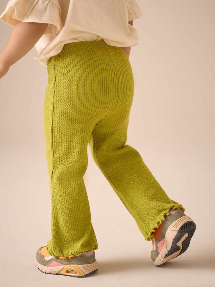Green Ribbed Textured Flare Leggings (3mths-7yrs) - Image 3 of 7