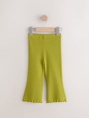 Green Ribbed Textured Flare Leggings (3mths-7yrs) - Image 5 of 7