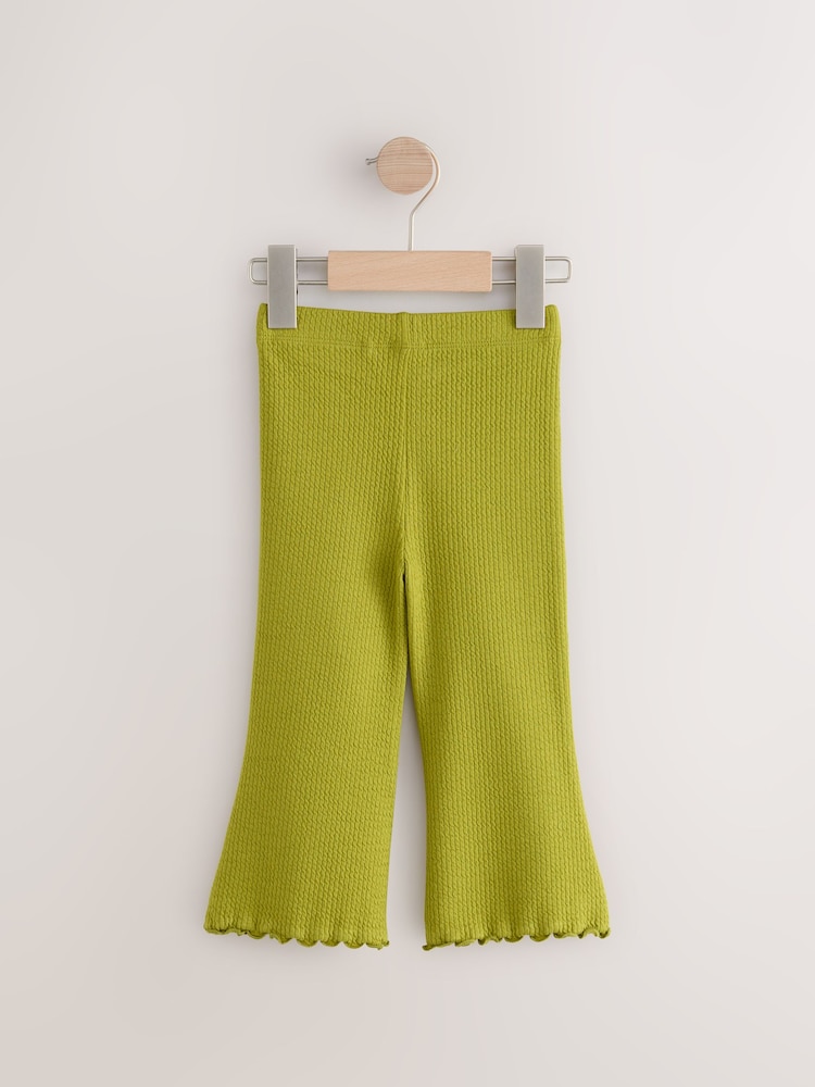 Green Ribbed Textured Flare Leggings (3mths-7yrs) - Image 5 of 7