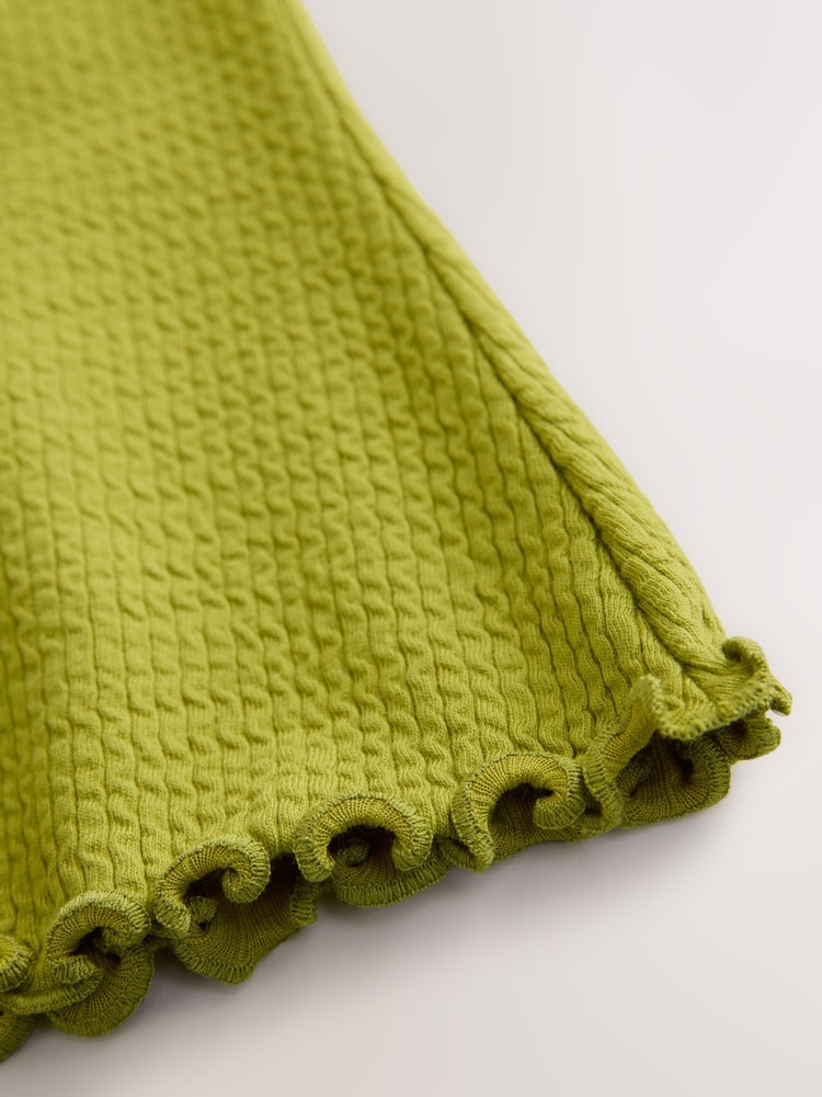 Green Ribbed Textured Flare Leggings (3mths-7yrs) - Image 7 of 7