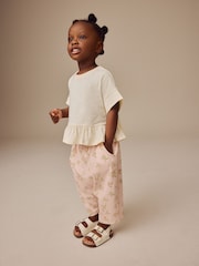 Rosa Ditsy Blomstrete  - Teksturert Baggy bukseben Bukser (3mths-7yrs) - Image 1 of 1