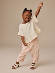 Pink Ditsy Floral Textured Barrel Leg Trousers (3mths-7yrs) - Image 2 of 8